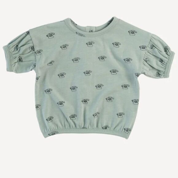 NWT! Kate Quinn Telephone Short Sleeve Balloon Tee, Size 3-6M - Picture 1 of 4